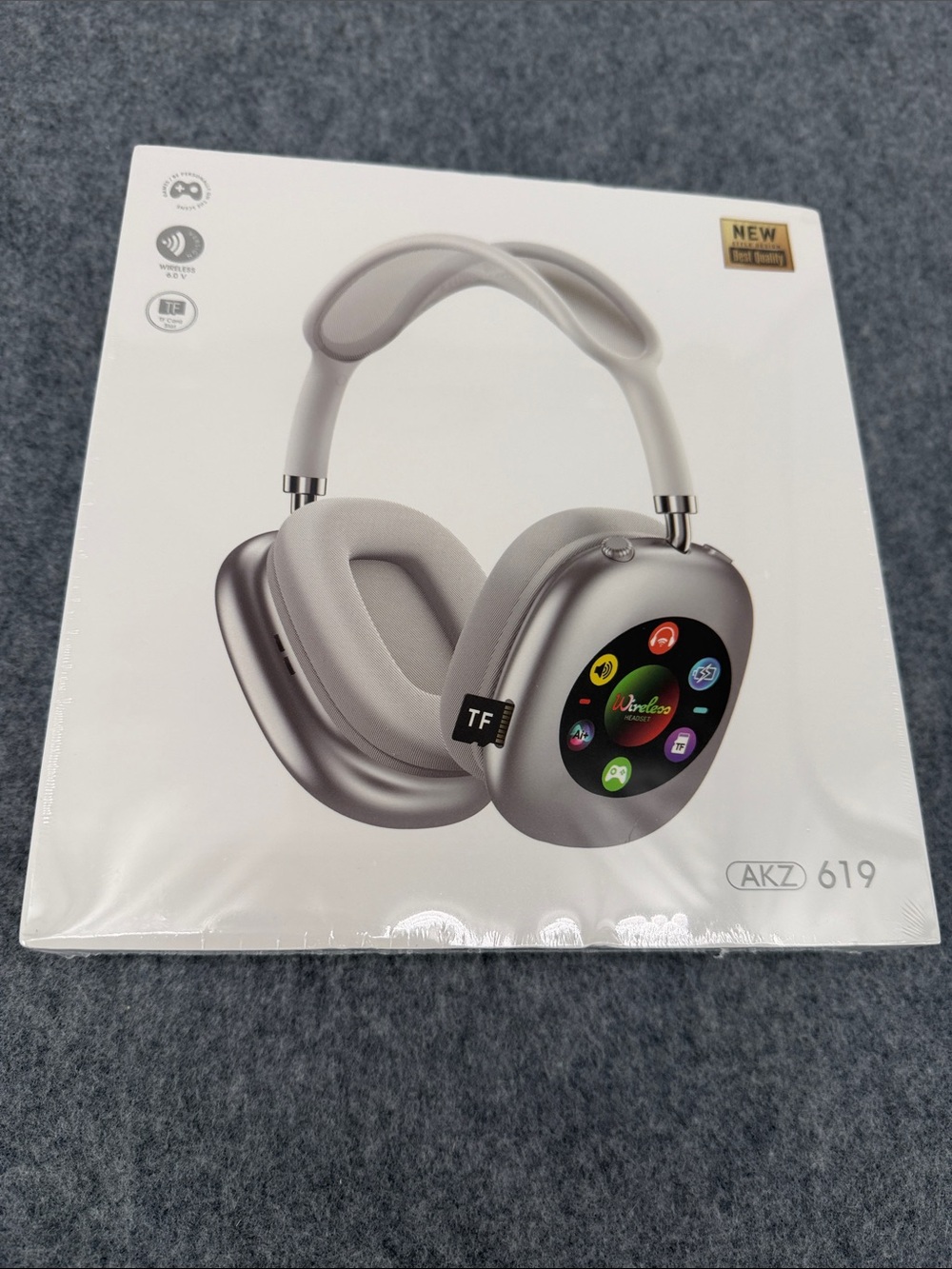 AKZ 619 Wireless Over-Ear STAINLESS STEEL Headphones NWT